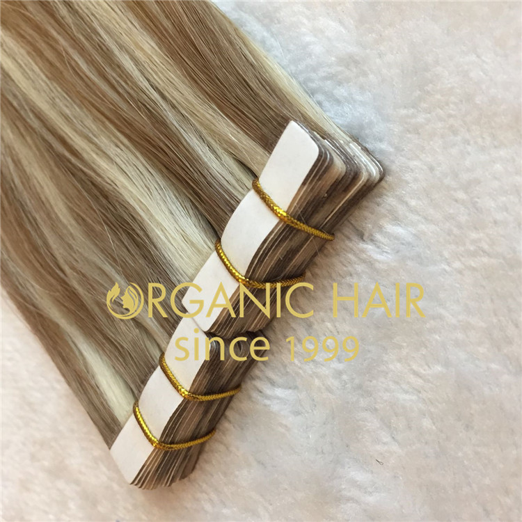 Cuticle hair tape in hair extensions 14 inches piano color in stock H103